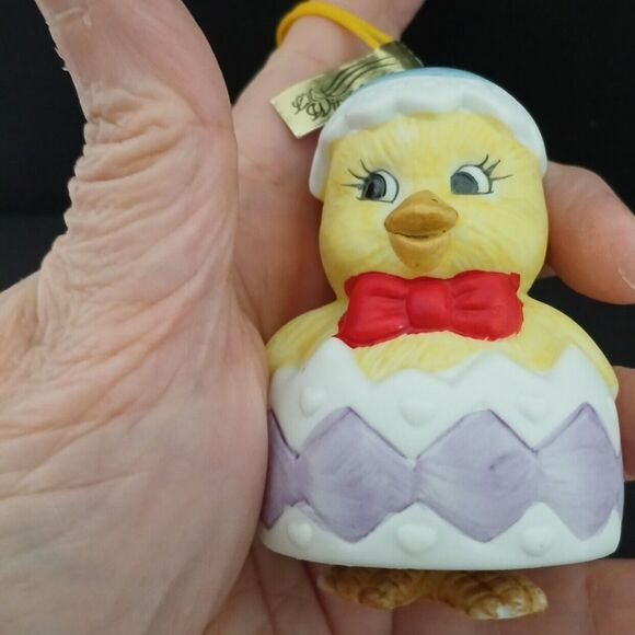 NEW Easter Bell Holiday Ceramic Ornament Decoration Wind Chimers Chick Jasco Lil - Picture 2 of 12
